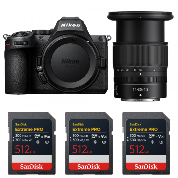 Nikon Z5 II + 14-30mm f/4 S + 3 SanDisk 512GB Extreme PRO UHS-II SDXC-1