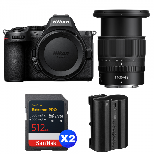 Nikon Z5 II + 14-30mm f/4 S + 2 SanDisk 512GB Extreme PRO UHS-II SDXC + Nikon EN-EL15c-1