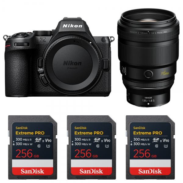 Nikon Z5 II + 135mm f/1.8 S Plena + 3 SanDisk 256GB Extreme PRO UHS-II SDXC-1