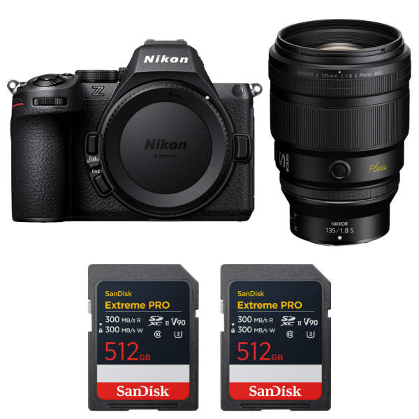 Nikon Z5 II + 135mm f/1.8 S Plena + 2 SanDisk 512GB Extreme PRO UHS-II SDXC-1