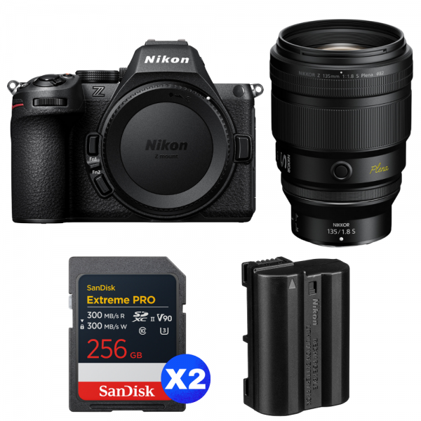 Nikon Z5 II + 135mm f/1.8 S Plena + 2 SanDisk 256GB Extreme PRO UHS-II SDXC + Nikon EN-EL15c-1