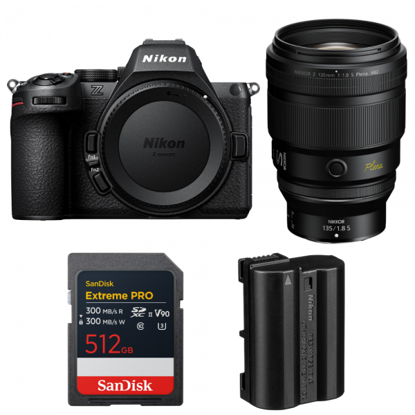 Nikon Z5 II + 135mm f/1.8 S Plena + 1 SanDisk 512GB Extreme PRO UHS-II SDXC + Nikon EN-EL15c-1