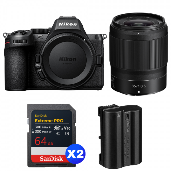 Nikon Z5 II + 35mm f/1.8 S + 2 SanDisk 64GB Extreme PRO UHS-II SDXC + Nikon EN-EL15c-1