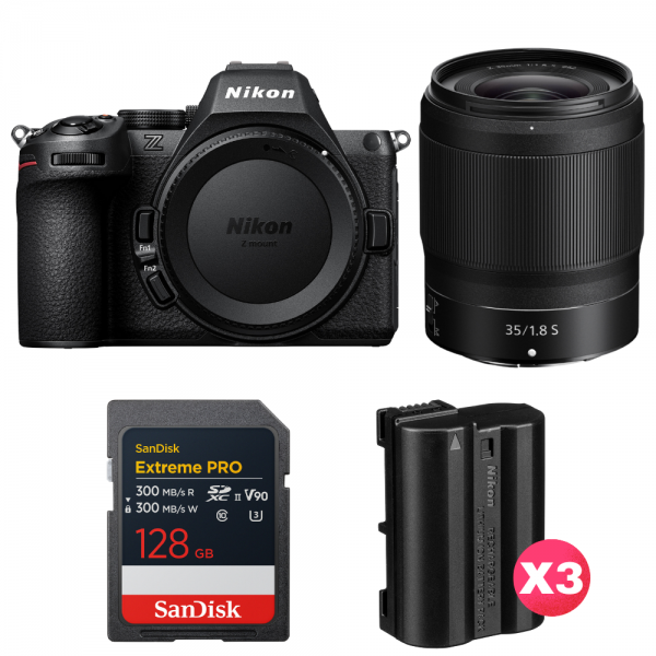 Nikon Z5 II + 35mm f/1.8 S + 1 SanDisk 128GB Extreme PRO UHS-II SDXC + 3 Nikon EN-EL15c-1