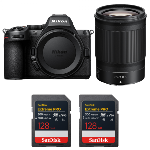 Nikon Z5 II + 85mm f/1.8 S + 2 SanDisk 128GB Extreme PRO UHS-II SDXC-1