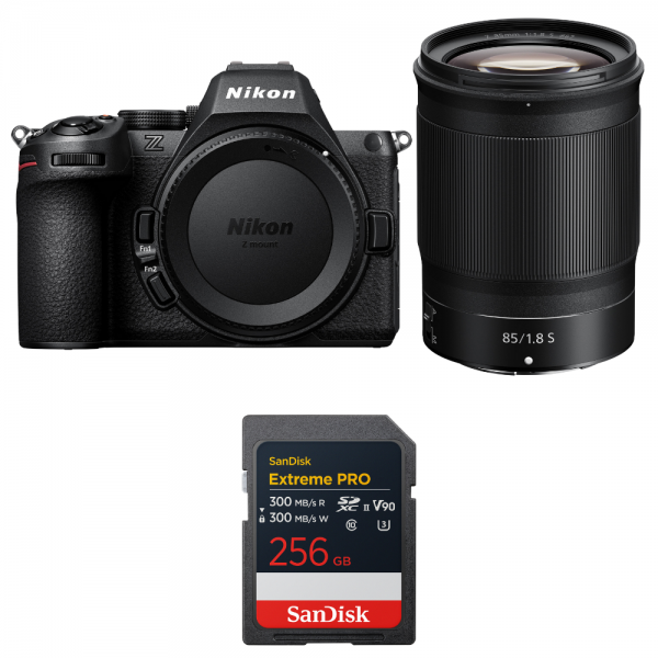 Nikon Z5 II + 85mm f/1.8 S + 1 SanDisk 256GB Extreme PRO UHS-II SDXC-1