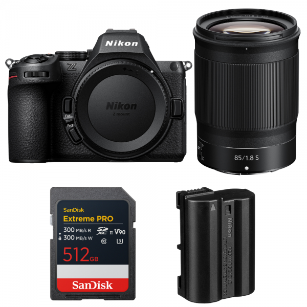 Nikon Z5 II + 85mm f/1.8 S + 1 SanDisk 512GB Extreme PRO UHS-II SDXC + Nikon EN-EL15c-1