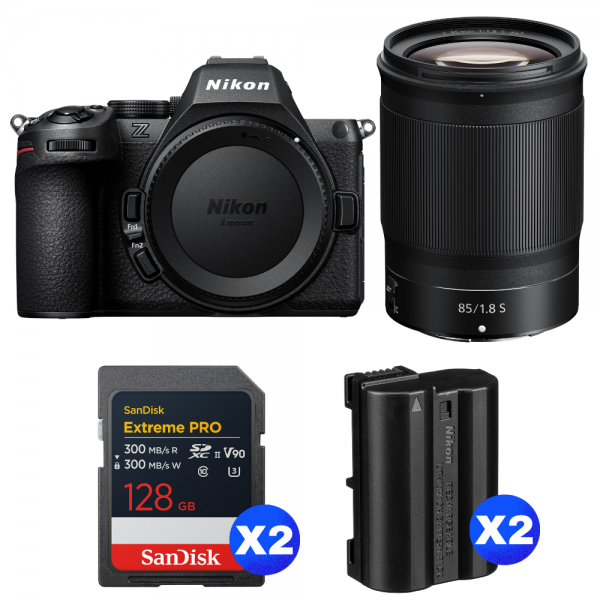 Nikon Z5 II + 85mm f/1.8 S + 2 SanDisk 128GB Extreme PRO UHS-II SDXC + 2 Nikon EN-EL15c-1