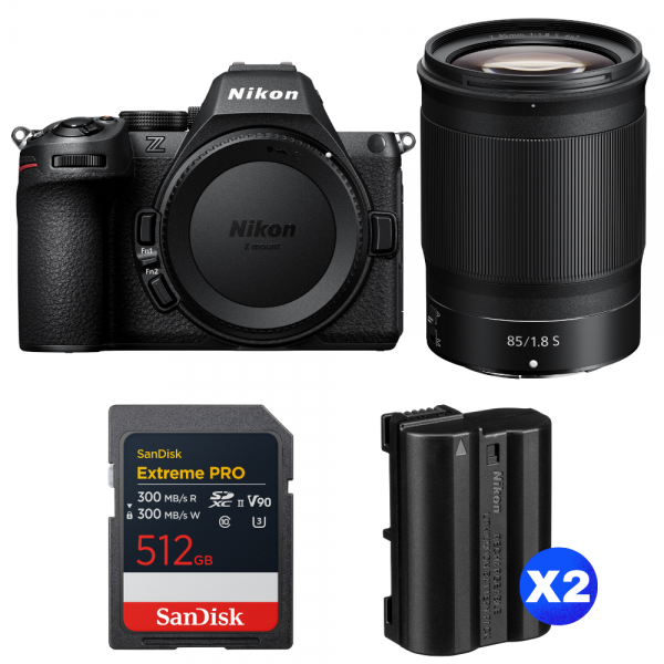 Nikon Z5 II + 85mm f/1.8 S + 1 SanDisk 512GB Extreme PRO UHS-II SDXC + 2 Nikon EN-EL15c-1
