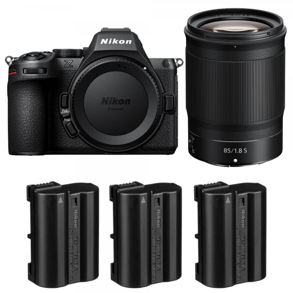 Nikon Z5 II + 85mm f/1.8 S + 3 Nikon EN-EL15c-1