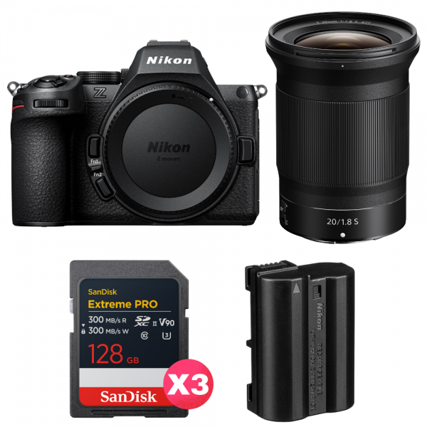 Nikon Z5 II + 20mm f/1.8 S + 3 SanDisk 128GB Extreme PRO UHS-II SDXC + Nikon EN-EL15c-1