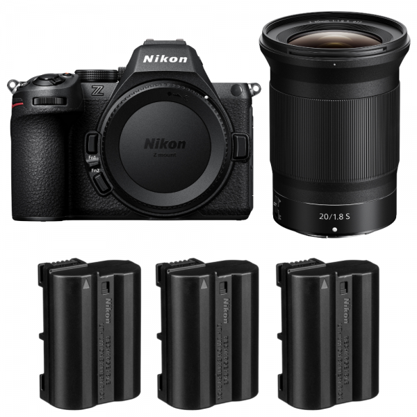 Nikon Z5 II + 20mm f/1.8 S + 3 Nikon EN-EL15c-1