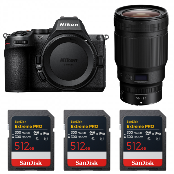 Nikon Z5 II + 50mm f/1.2 S + 3 SanDisk 512GB Extreme PRO UHS-II SDXC-1