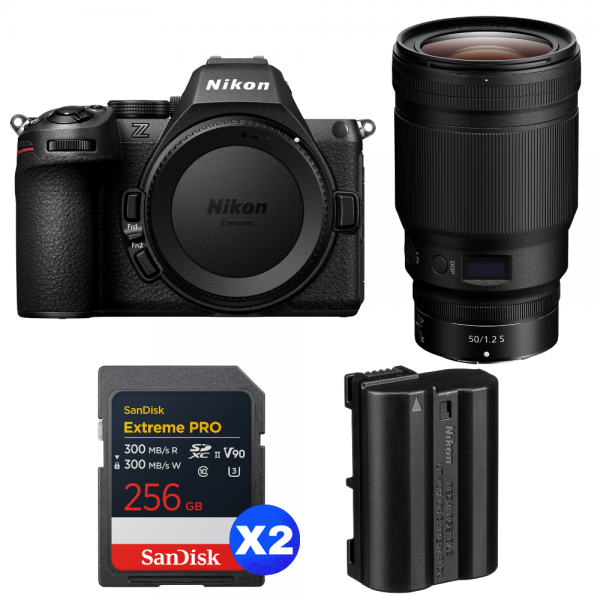 Nikon Z5 II + 50mm f/1.2 S + 2 SanDisk 256GB Extreme PRO UHS-II SDXC + Nikon EN-EL15c-1