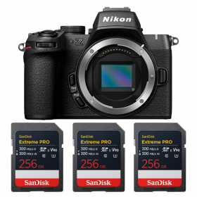 Nikon Z50 II + 3 SanDisk 256GB Extreme PRO UHS-II SDXC-1