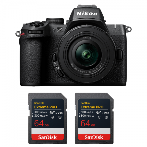 Nikon Z50 II + 16-50mm f/3.5-6.3 VR + 2 SanDisk 64GB Extreme PRO UHS-II SDXC-1