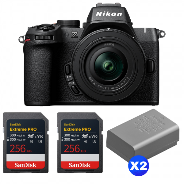 Nikon Z50 II + 16-50mm f/3.5-6.3 VR + 2 SanDisk 256GB Extreme PRO UHS-II SDXC + 2 Nikon EN-EL25a-1