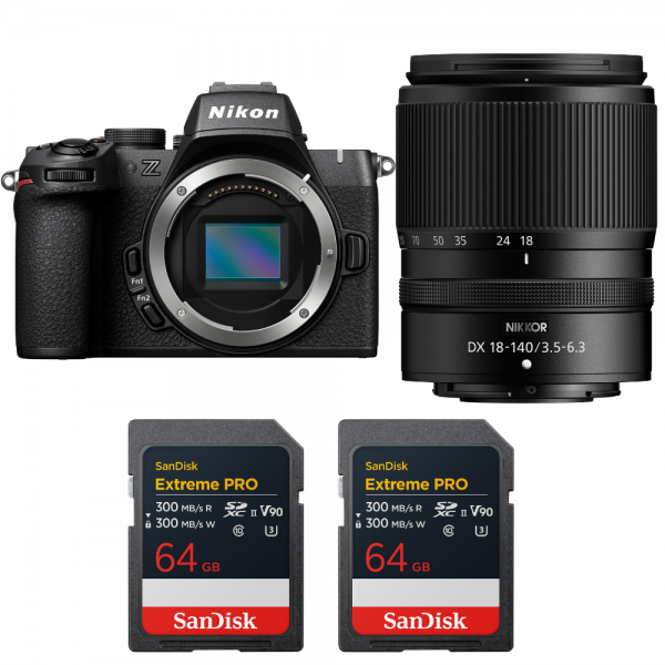Nikon Z50 II + 18-140mm f/3.5-6.3 VR + 2 SanDisk 64GB Extreme PRO UHS-II SDXC-1