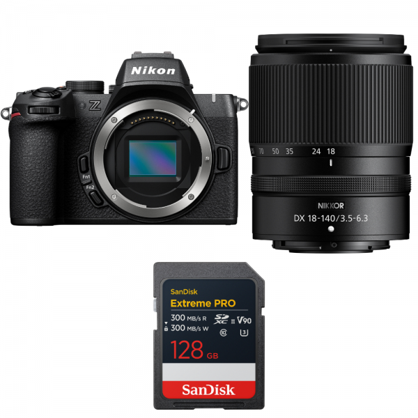 Nikon Z50 II + 18-140mm f/3.5-6.3 VR + 1 SanDisk 128GB Extreme PRO UHS-II SDXC-1