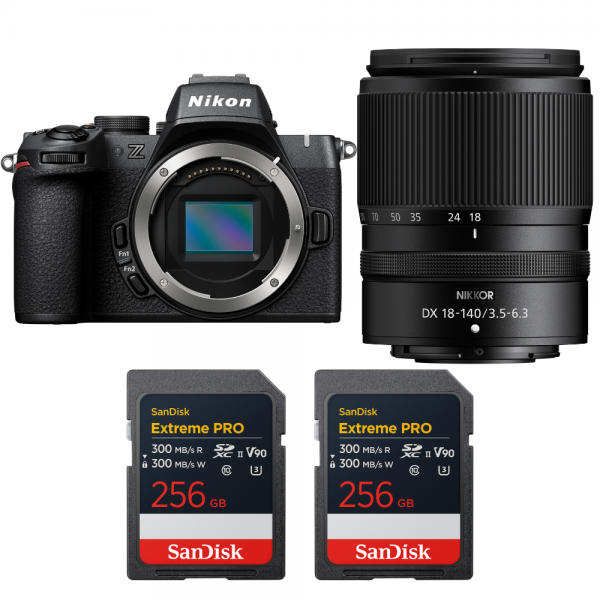 Nikon Z50 II + 18-140mm f/3.5-6.3 VR + 2 SanDisk 256GB Extreme PRO UHS-II SDXC-1