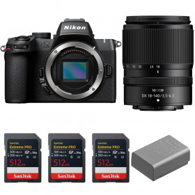 Nikon Z50 II + 18-140mm f/3.5-6.3 VR + 3 SanDisk 512GB Extreme PRO UHS-II SDXC + Nikon EN-EL25a-1