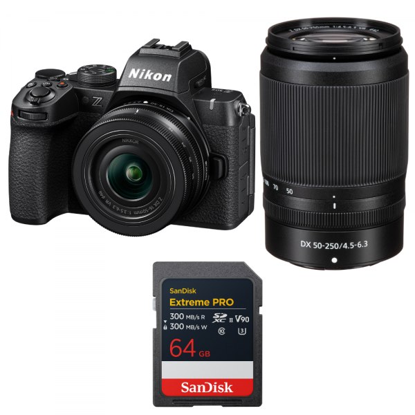 Nikon Z50 II + 16-50mm + 50-250mm + 1 SanDisk 64GB Extreme PRO UHS-II SDXC-1