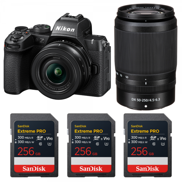 Nikon Z50 II + 16-50mm + 50-250mm + 3 SanDisk 256GB Extreme PRO UHS-II SDXC-1