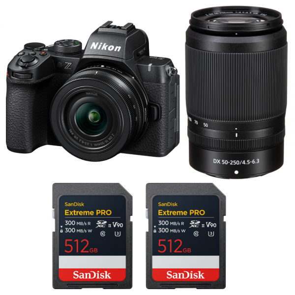 Nikon Z50 II + 16-50mm + 50-250mm + 2 SanDisk 512GB Extreme PRO UHS-II SDXC-1