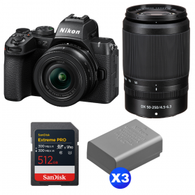 Nikon Z50 II + 16-50mm + 50-250mm + 1 SanDisk 512GB Extreme PRO UHS-II SDXC + 3 Nikon EN-EL25a-1