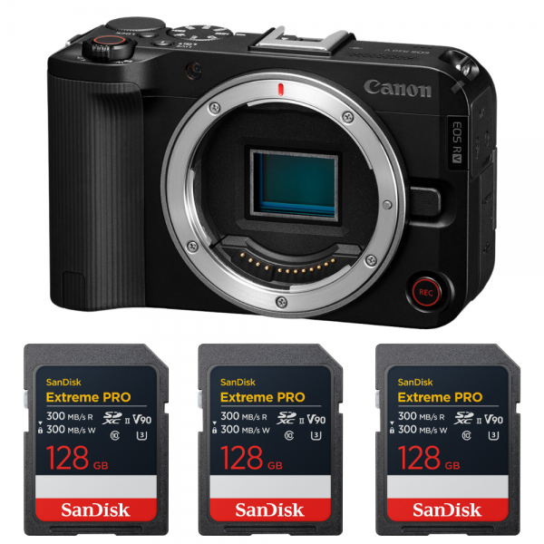 Canon EOS R50 V + 3 SanDisk 128GB Extreme PRO UHS-II SDXC-1