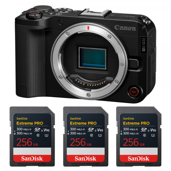 Canon EOS R50 V + 3 SanDisk 256GB Extreme PRO UHS-II SDXC-1