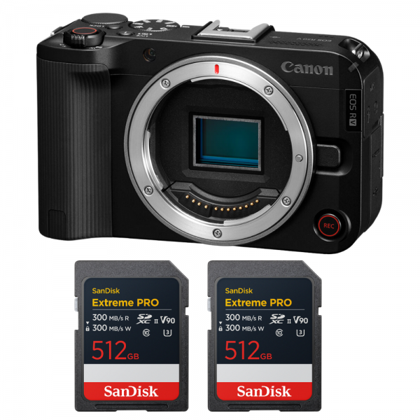 Canon EOS R50 V + 2 SanDisk 512GB Extreme PRO UHS-II SDXC-1