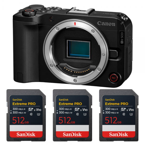 Canon EOS R50 V + 3 SanDisk 512GB Extreme PRO UHS-II SDXC-1