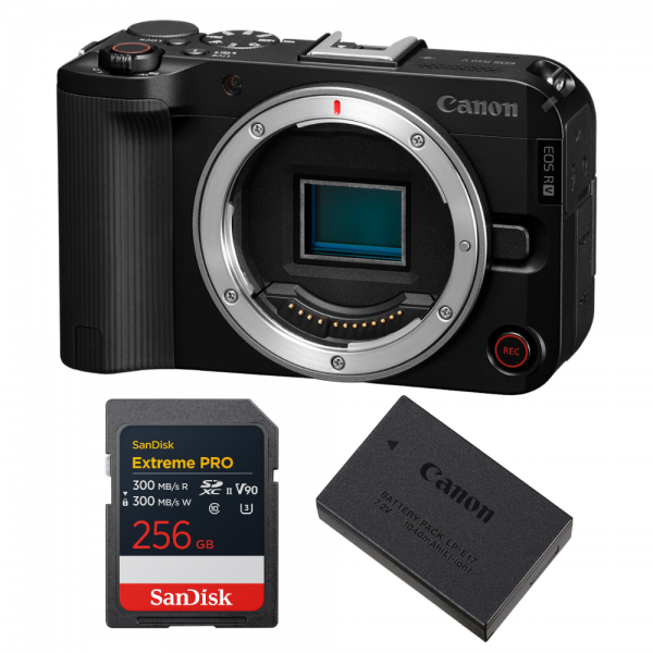 Canon EOS R50 V + 1 SanDisk 256GB Extreme PRO UHS-II SDXC + Canon LP-E17-1