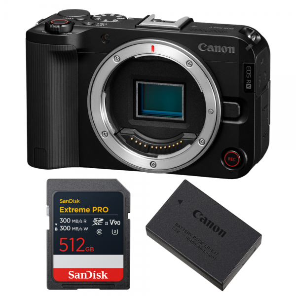 Canon EOS R50 V + 1 SanDisk 512GB Extreme PRO UHS-II SDXC + Canon LP-E17-1