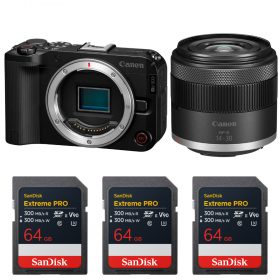 Canon EOS R50 V + RF-S 14-30mm f/4.5-6.3 IS STM PZ + 3 SanDisk 64GB Extreme PRO UHS-II SDXC-1