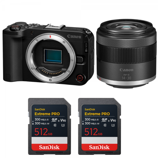 Canon EOS R50 V + RF-S 14-30mm f/4.5-6.3 IS STM PZ + 2 SanDisk 512GB Extreme PRO UHS-II SDXC-1