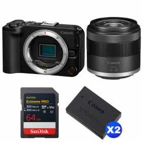 Canon EOS R50 V + RF-S 14-30mm f/4.5-6.3 IS STM PZ + 1 SanDisk 64GB Extreme PRO UHS-II SDXC + 2 Canon LP-E17-1