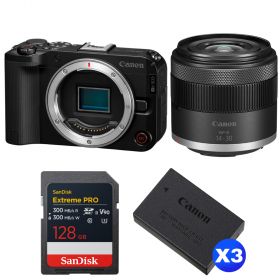 Canon EOS R50 V + RF-S 14-30mm f/4.5-6.3 IS STM PZ + 1 SanDisk 128GB Extreme PRO UHS-II SDXC + 3 Canon LP-E17-1