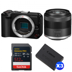 Canon EOS R50 V + RF-S 14-30mm f/4.5-6.3 IS STM PZ + 1 SanDisk 512GB Extreme PRO UHS-II SDXC + 3 Canon LP-E17-1