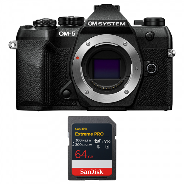 OM SYSTEM OM-5 Mark II Negro + 1 SanDisk 64GB Extreme PRO UHS-II SDXC-1