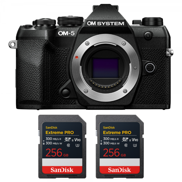 OM SYSTEM OM-5 Mark II Noir + 2 SanDisk 256GB Extreme PRO UHS-II SDXC-1