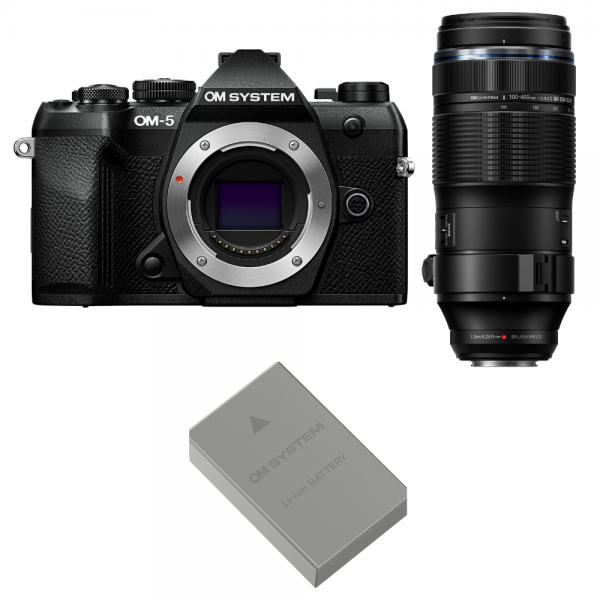 OM SYSTEM OM-5 Mark II Negro + 100-400mm F5.0-6.3 IS II + 1 OM System BLS-50-1