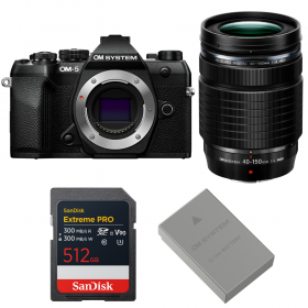 OM SYSTEM OM-5 Mark II Noir + 40-150mm f/4 PRO + 1 SanDisk 512GB Extreme PRO UHS-II SDXC + OM System BLS-50-1
