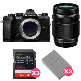 OM SYSTEM OM-5 Mark II Black + 40-150mm f/4 PRO + 3 SanDisk 64GB Extreme PRO UHS-II SDXC + 3 OM System BLS-50-1