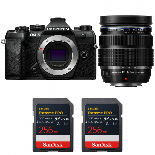 OM SYSTEM OM-5 Mark II Negro + 12-40mm f/2.8 PRO II + 2 SanDisk 256GB Extreme PRO UHS-II SDXC-1