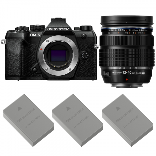 OM SYSTEM OM-5 Mark II Negro + 12-40mm f/2.8 PRO II + 3 OM System BLS-50-1