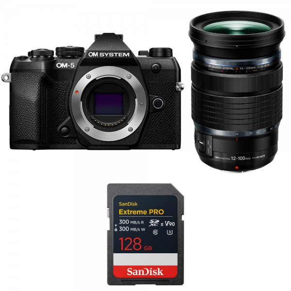 OM SYSTEM OM-5 Mark II Negro + 12-100mm f/4 IS PRO + 1 SanDisk 128GB Extreme PRO UHS-II SDXC-1