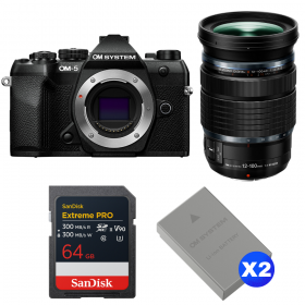 OM SYSTEM OM-5 Mark II Negro + 12-100mm f/4 IS PRO + 1 SanDisk 64GB Extreme PRO UHS-II SDXC + 2 OM System BLS-50-1