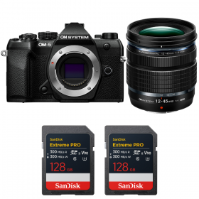OM SYSTEM OM-5 Mark II Noir + 12-45mm f/4 PRO + 2 SanDisk 128GB Extreme PRO UHS-II SDXC-1
